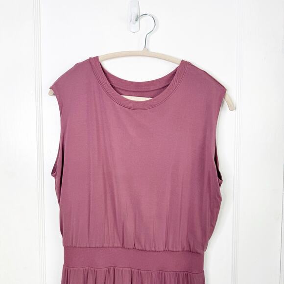 Athleta Santorini Knit Sleeveless Cinch Dress Size Medium M Dusty Rose Pink - Picture 4 of 13